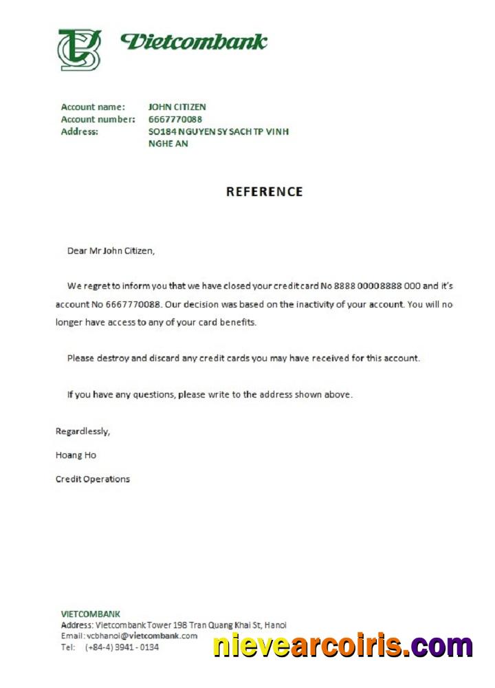 Vietnam Vietcombank closure reference